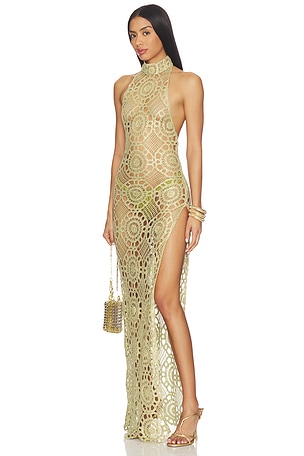 Bronx Banco Tunisa Crochet Halter in Yellow
