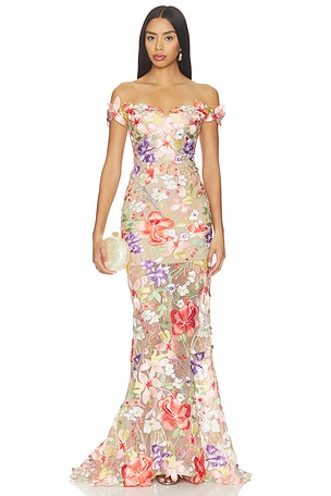 Flora 3d Off The Shoulder Gown Bronx Banco