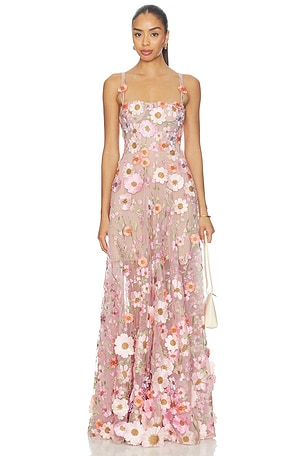 Venice 3d Floral Jasmine Maxi Gown Bronx and Banco