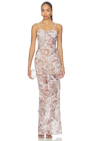 Eve Dahlia Maxi Dress With Straps Bronx Banco