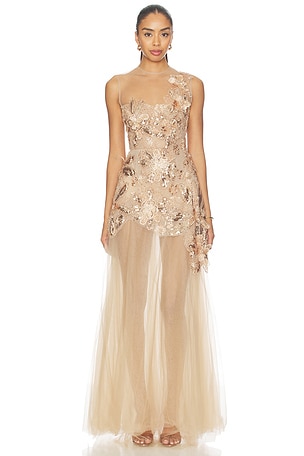 Layla Sequin Floral Maxi Dress Bronx Banco