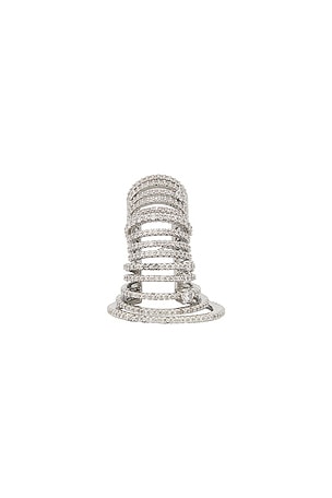 Bronx and Banco Crystal Coil Ear Cuff in Metallic Silver