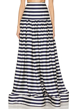 Quinn Striped Maxi Skirt in Navy & White Bronx and Banco