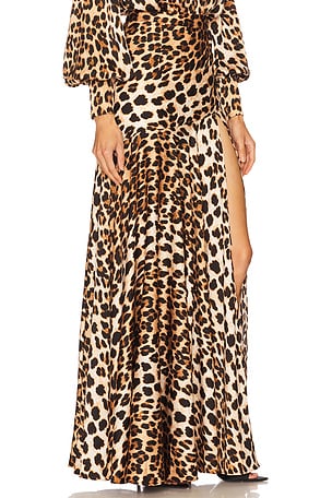 Bronx and Banco Cleopatra Leopard Maxi Skirt in Brown
