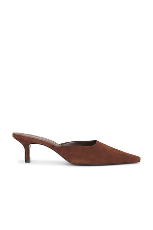 Riley 50 Mule Pump BLACK SUEDE STUDIO