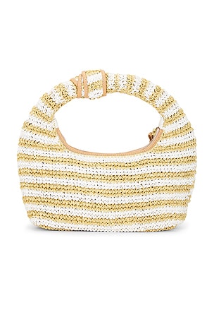BTB Los Angeles Maeve Striped Hobo Bag in White
