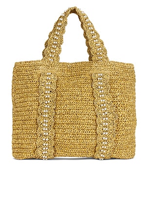BTB Los Angeles Pearl Chapeau Tote Bag in Tan