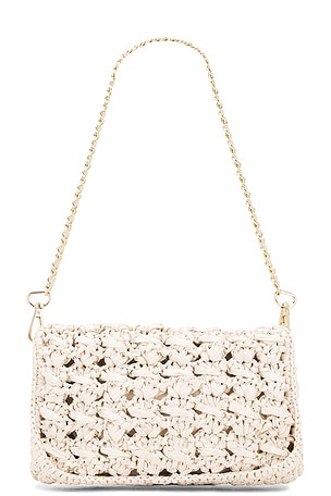 BTB Los Angeles Shiloh Chain Clutch in Cream