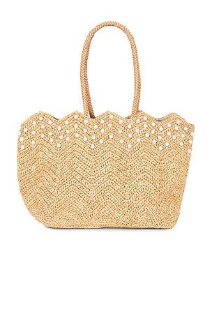 BTB Los Angeles Naples Pearl Tote in Tan