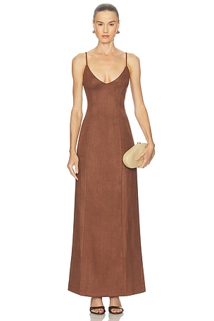 Gabriela Faux Suede Maxi Dress Bubish