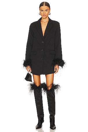 Chloe Feather Trim Blazer Dress Bubish