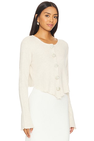 Bubish Rosette Knit Cardigan in Ivory