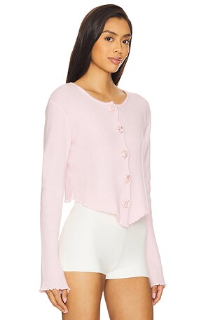Bubish Rosette Knit Cardigan in Pink