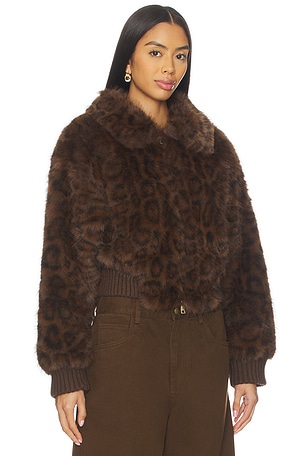 Bubish Hailey Faux Fur Bomber in Brown