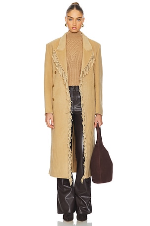 Free People Dhalia Velvet Duster Coat in Gold REVOLVE