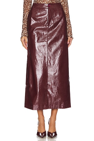 Eliza Leather Maxi Skirt Bubish