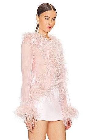 Bubish Gigi Feather Blouse in Pink