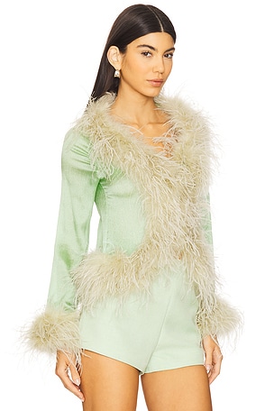 Bubish Gigi Feather Blouse in Mint