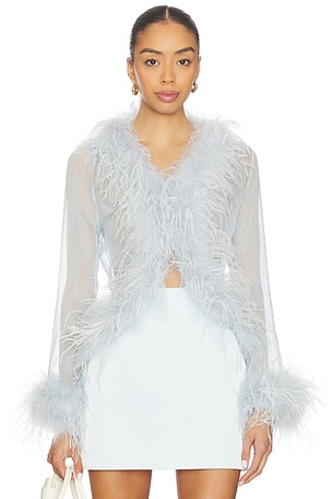 Gigi Sheer Feather Blouse Bubish