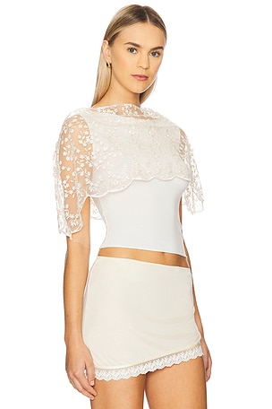 BUCI Butterfly Poncho in White