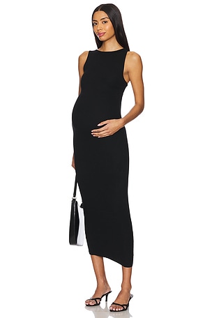 Soft Rib Boat Neck Midi Dress BUMPSUIT