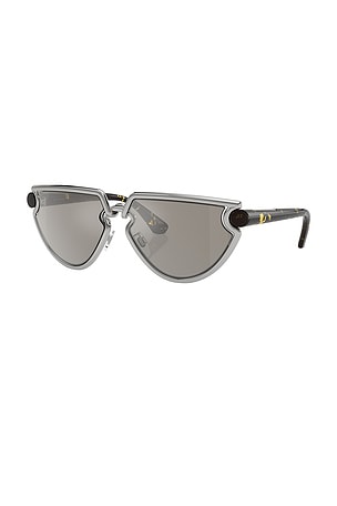 Burberry Oval Sunglasses in Metallic Silver