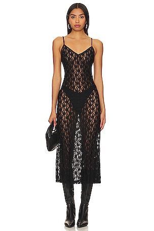 Valarie Black Mesh Slip Dress – Beginning Boutique US