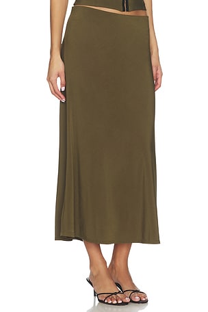 Bella Venice x REVOLVE Jessie Slip Skirt in Olive