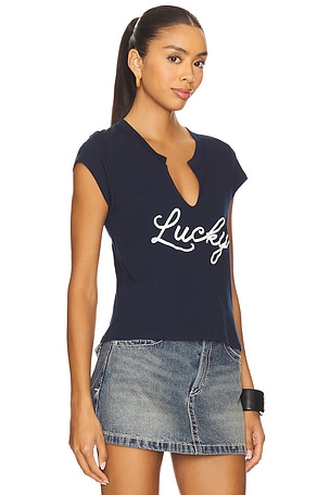 Bella Venice x REVOLVE Lucky Tee in Navy. Size XS. Also