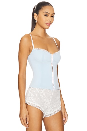 Bella Venice x REVOLVE Caroline Corset Top in Baby Blue. Size XS. Also