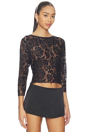 Bella Venice The Camille Lace Top in Black