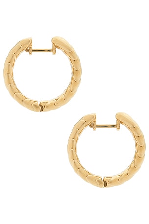 Bevza Spikelet Hoops in Metallic Gold
