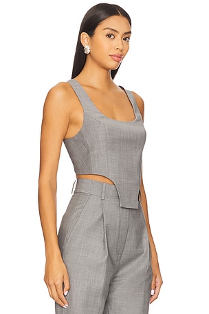 Bevza Corset Top in Light Grey