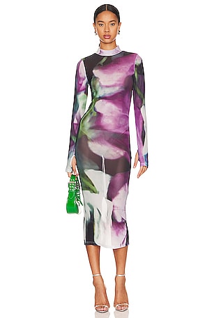 knee length dresses for ladies Phoenix Embroidered Victoria MIDI Dress – SKYLENCE