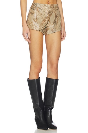 BY.DYLN Brayden Micro Short in Beige. Size XS. Also