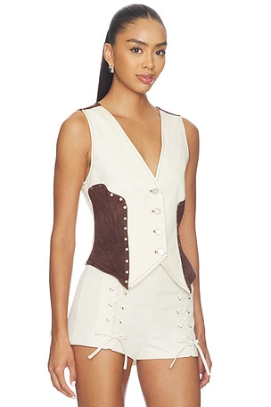 BY.DYLN Elio Vest Top in Ivory. Size L. Also