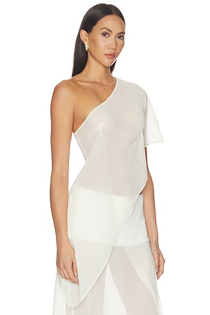BY.DYLN Marilyn Sheer Top in Ivory. Size S. Also