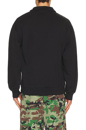 Babylon Half Zip Pullover Sweater in Black