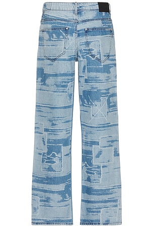 Babylon 5 Pocket Laser Printed Patched Pants in Blue