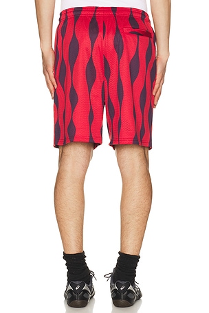 By Parra Waved Mesh Shorts in Red. Size L. Also