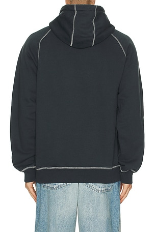 By Parra Circled Script Logo Hooded Sweatshirt in Blue. Size XXL/2X. Also