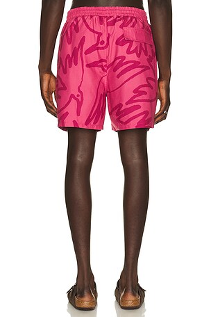 By Parra Birds Fly Free Swim Shorts in Fuchsia. Size M. Also