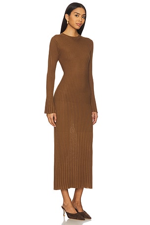 Callahan Mason Midi Dress in Brown