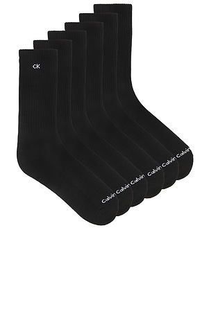6 Pack Basic Cushion Crew Socks Calvin Klein