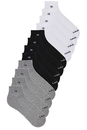 6 Pack Basic Cushion Quarter Socks Calvin Klein