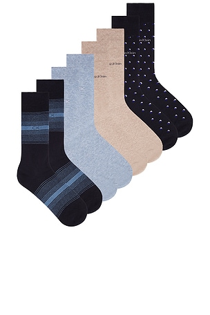 4 Pack Combed Cotton Dress Crew Socks Calvin Klein