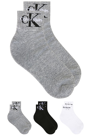 6 Pack 1/2 Terry Athletic Quarter Socks Calvin Klein