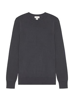 Tonal Logo Smooth Cotton Crewneck Sweater Calvin Klein