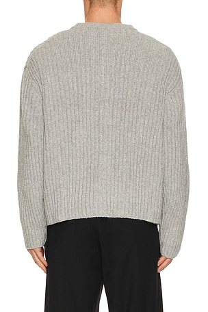 Calvin Klein Chunky Cotton Blend Cardigan in Grey