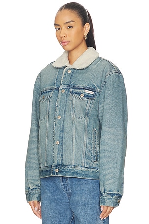 Calvin Klein Sherpa Trucker Jacket in Blue